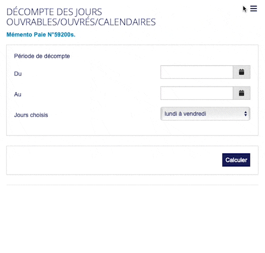 Simulateur congés payés en jours ouvrés / ouvrables